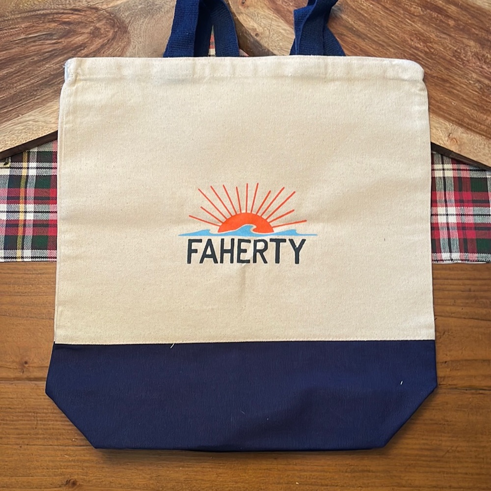 Faherty Tote - gives you $5 off when shopping in store!